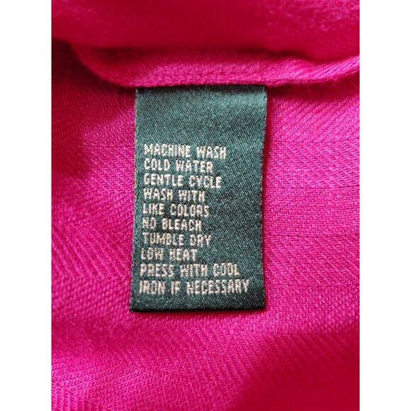 Lauren Ralph Lauren 100% Linen Button Up Shirt Fuchsia Blouse 2XL Women’s Plus - Picture 13 of 16